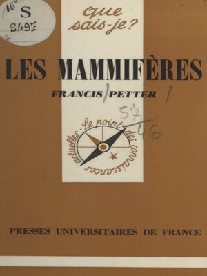 cover image of Les mammifères